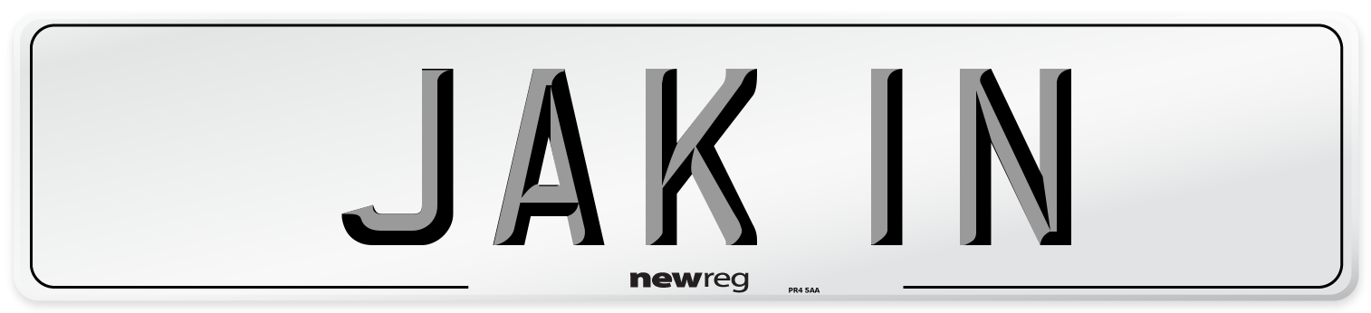 JAK 1N Number Plate from New Reg